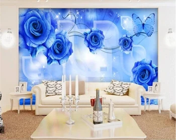 beibehang 3d тапети на стенописите на поръчка behang фотообои стенопис papel de parede синята чародейката роза 3D тапети Винил стени
