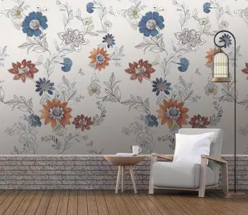beibehang custom papel de parede 3d Картина с маслени бои цветя, птици, Стенни тапети за дневна, кабинет, артистични тапети, домашен декор