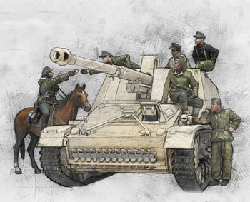 [tuskmodel] Определени фигури от смола в мащаб 1 35, Втората световна война, немската танкова екип 3180 (6 фигурки)