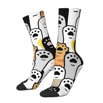 Забавен луд чорап за мъже, поставка за лапи, хип-хоп, Harajuku, котка, качествени стелки за момчета, всекидневни подарък