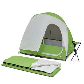 Комплект от 4 теми за туризъм Weekender Лагер Combo (включва палатка, спален чувал, походный подложка, табуретка)