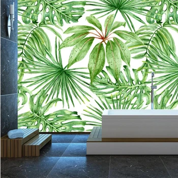 тапети wellyu papel parede на поръчка HD в скандинавски стил с ръчно рисувани във формата на бананови листа с висока разделителна способност, фонова стена за хол