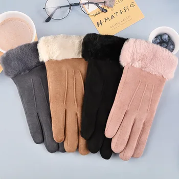 1 чифт прости трикотажни чифта ръкавици, зимни обикновена ръкавици без пръсти с пълни пръсти, топло за ръце, мъжки и дамски ръкавици, изолирана велосипедни ръкавици