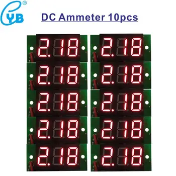 10 бр. Led Цифров Амперметър за постоянен ток 10A М ток, Амперметър DC Панелен М 0,36 