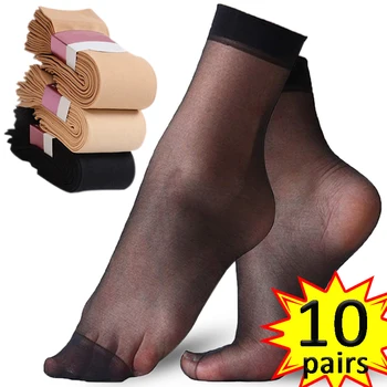 20 броя женски чорапи на щиколотке, летни Тънки еластични прозрачни найлонови чорапи, дишащи ежедневни леки меки като коприна чорапи-чехли