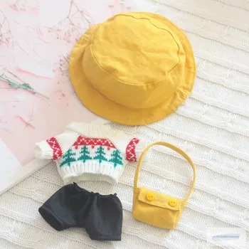 20 см, стоп-моушън дрехи, красиви аксесоари за кукли, чанта, рибарска шапка, пуловер, панталони, корейски кукли Kpop EXO idol, подарък играчка 