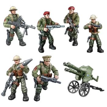 2023 Втората световна война WW2 Армейските военни войници на Градската полиция SWAT Войници на Обединеното Кралство Модели на строителни блокове, Тухли, Детски Играчки