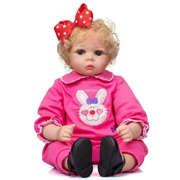 21 'Baby Girl Прегръдка за кукли Reborns Имитация за Кукли Чудесна Тежкотоварни Играчка с Руса Коса за Новородени Директен Доставка