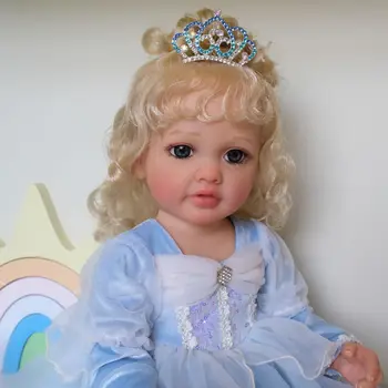 22-инчовата мека силиконова vinyl кукла с ръчни корените на косата, възстановената кукла за най-малките момичета, Бети, 3D, върху кожата се виждат вените, подаръци за деца