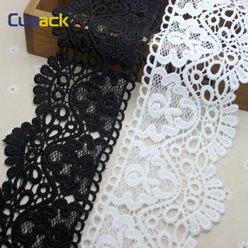 3 метра 8,5 см, бяла-черна лейси отрежете лента апликация за украса на костюми, домашен текстил, плат за шиене със собствените си ръце, млечно влакно
