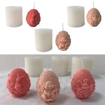 3D форма за яйца заек, ръчно изработени сапуни, силиконова форма, форма за торта, шоколад, производство на смоли