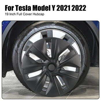 4 Бр. Авто Капачка за Смяна на Колесната Капачки Комплект 19 Инча За Tesla, Модел Y 2021 2022 Капачката на Главината на Пълно Покритие на Аксесоари за Автомобили