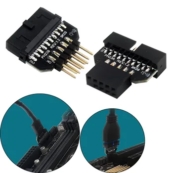 9-Пинов конектор USB3.0 за преобразуване на USB 2.0 конектор за свързване към USB 3.0 кабел, кабел за преобразуване, интерфейсен адаптер за дънната платка на шасито