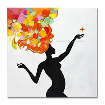 Arthyx, Ръчно рисувани Голи момичета, които Играят в пеперуди, Живопис с маслени Бои Върху платно, Модерни, абстрактни картини, Монтиране на изкуството За домашен интериор, Без рамка