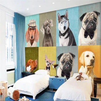 beibehang Европа и Съединените Щати, ръчно рисувани стени магазин за домашни любимци, за кучета по поръчка голяма фреска зелени копринени тапети