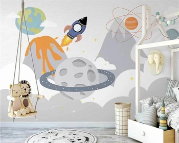 beibehang Потребителски скандинавските тапети ръчно рисувани минималистичная ракета на фона на детската стая papel de parede papier peint