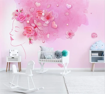 beibehang Потребителски тапети фотообои модерна минималистичная илюстрация на цветя цветен фон за красота стенен papel de parede
