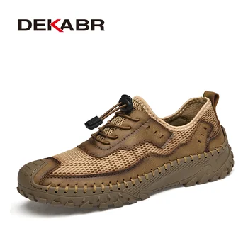 DEKABR/Големи Размери 38-48, лидер на продажбите, Кожени мъжки обувки, Лятна новост, Нескользящая, Модни Износостойкая Мъжки ежедневни обувки Голям Размер