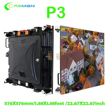 HD P3.91 P3 Вътрешен панорамен фон led Екран Видеостены, 576 мм X 576 6X4 20x10 фута led панел шкаф