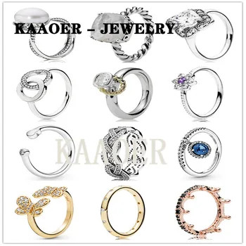 KAAOER 2023, сребърен нов пръстен с пеперуда и животните, свети Валентин, Ден на майката, просто класически пръстен за парти, подходящо за жени