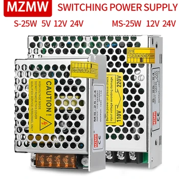 MZMW MS25 S25 Импулсно захранване 25 W 5 В 12 В 24 В Мини ултра-тънък размер на AC/DC с един изход MS-25-12 MS-25-S 24-25-5 S-25-12