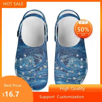 Noisydesigns/ мъжки летни чехли, сандали с отвори в голям размер 36-48, дишаща плажни обувки с мраморен дизайн, модни Zapatos
