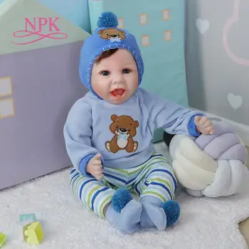NPK 55 см реалистична кукла ръчно изработени с меки тялото bebe е преродения бебе Момче със зъбите кукла с гъвкави крайници