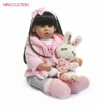 NPKCOLLECTION 50 см Силиконови Кукли-Реборн за Деца Boneca Bebe кукла Реборн Реалистична Истинска Момиче Кукла За рождения си Ден Подарък за Коледа