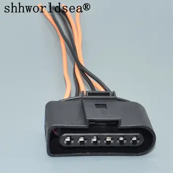 shhworldsea 6 pin 3.5 мм женски автоматично водоустойчив кабел конектор електрическа помпа на бобината теглене на проводници с щепсел 1J0973726 за VW