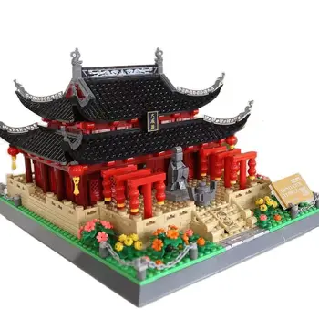 Архитектура на старата сграда Тухлени блокове Китайски къща Nanjing Храма на Конфуций Модел играчки Детски подарък за момиче, подарък за Коледа