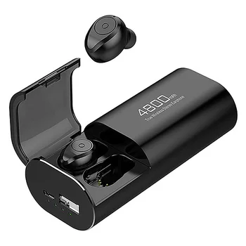 Безжични слушалки Bluetooth 5,0 с зарядно калъф с капацитет 4800 mah [като захранване] с микрофон, кабел USB Type C, стереонаушниками-втулки TWS