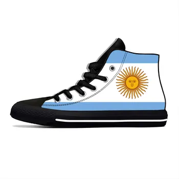 Високи маратонки с флага на Аржентина, мъжки дамски ежедневни обувки за юноши, маратонки за бягане, лека дишаща обувки с 3D принтом