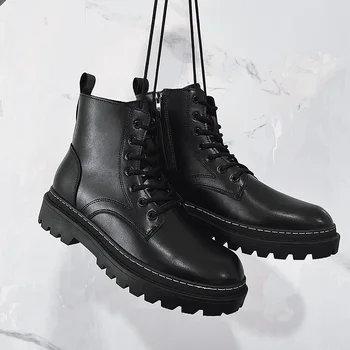 Високо качество на армейските обувки от естествена кожа в стил милитари за мъже, бойни ботове, пехотна тактически обувки Askeri Bot, dr. ботове, армията обувки, водоустойчив