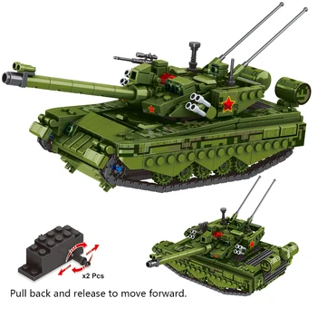 Военен модел WW2 99A, на основния боен танк, Откидывающаяся Колекция от Бижута, Строителни Блокове, Тухли, Играчки, Подаръци