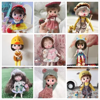 Глинена кукла OB11 с шарнирно тяло, кукли, изработени ръчно, се продават с дрехи и перука