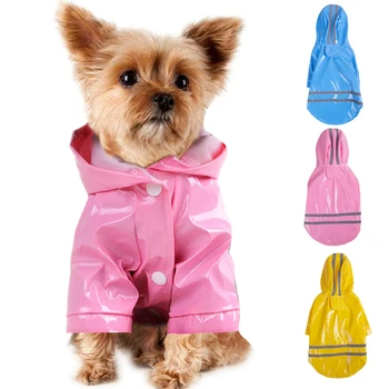 Годишният Уличен дъждобран за кученца S-XL с качулка, непромокаеми якета, прикрит от изкуствена кожа за кучета, Дрехи за Котки, търговия на Едро