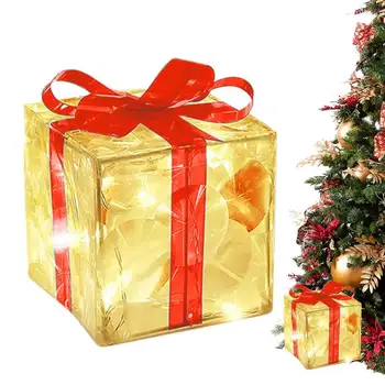 Декоративна Подарък Кутия С Осветление, Коледно Led Осветление, Подаръчни Кутии, Бижута, Лед Осветление, Пола, За Елхи, Украса