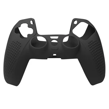 за игрален контролер PS5 силиконов защитен калъф за PS5 с неплъзгащи дръжка (черен)