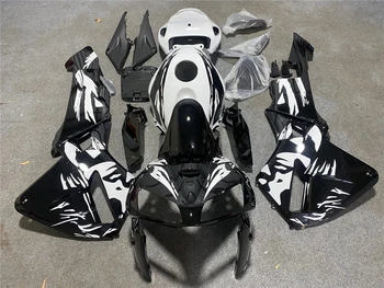 Комплект мотоциклетни обтекателей Подходящ за CBR600RR 05-06 CBR600 F5 2005 2006 Обтекател, Черно-Бял