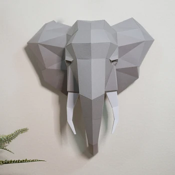 Креативна книжен модел на животните-слон, боядисани стени, 3D Изделия от хартия, Украса за дома, Оригами и Ръчно изработени Играчки за възрастни