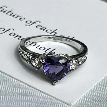 Лесно аметистовое годежен женски пръстен от сплав Прост Пръстен Модно бижу пръстен