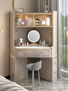 Луксозен ъглов тоалетка от каменни плочи, ъгловите шкаф за съхранение в спалнята, модерен прост триъгълни тоалетка
