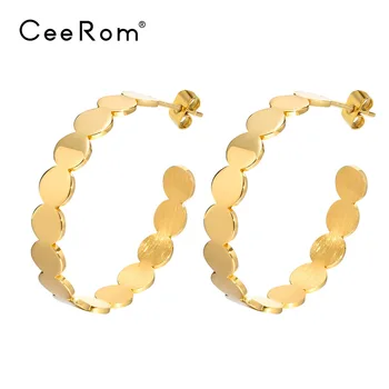 Минималистичные обеци-пръстени във формата на кръг C за жени Brincos, обеци златни цветове, модни бижута, Подарък