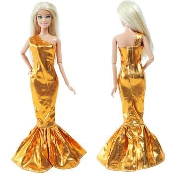 Модерни дрехи за кукли BJDBUS, мини-рокля със златния риба опашка, дрехи за парти, дрехи принцеси за момичета-кукла Барби, аксесоари за детски играчки