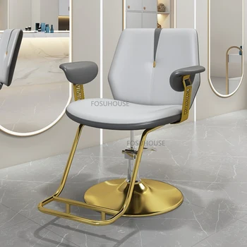 Модерни фризьорски столове от неръждаема стомана за мебелен салон Стол за Салон за красота Престижна удобни столове за салона за красота