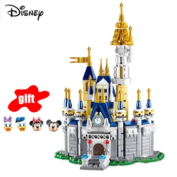 Монтаж дворци на замъка на Дисни градивните елементи на Мини маус Мики Маус фигурка Патица Доналд, съвместима модел, Тухли, играчка, подарък за деца