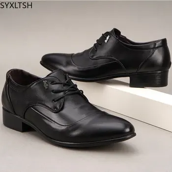 Мъжки кожени обувки за прически, италиански бизнес костюм, Официалните обувки за Мъже, Офис ежедневни модела обувки 2023 за мъже мужске обувки