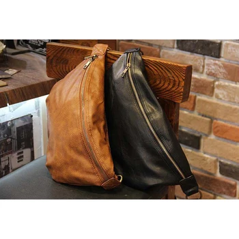 Мъжки нагрудная чанта, модна тенденция чанта през рамо от изкуствена кожа, спортни диагонално чанта, поясная чанта, голям голям чанта с цип в ретро стил, наплечная чанта