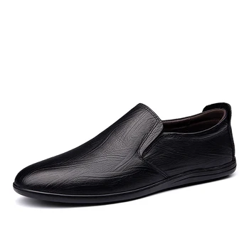 Мъжки обувки 2022, ежедневни кожени обувки за мъже, мека подметка, на корейското издание, дишаща минималистичная обувки за мъже, удобни обувки за шофиране