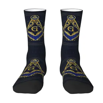 Мъжки чорапи за екипажа с символ на масонского уроки, унисекс, забавни чорапи с 3D принтом, рокля масона